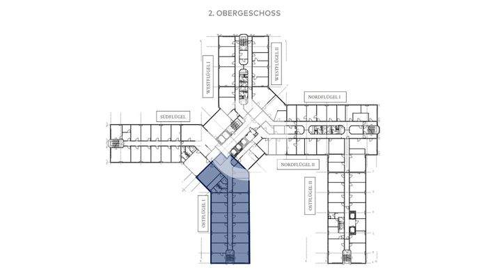 2. Obergeschoss Ostflügel mit ca. 497 m²