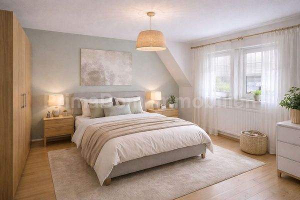 Schlafzimmer-unverbindliche Visualisierung, Möblie