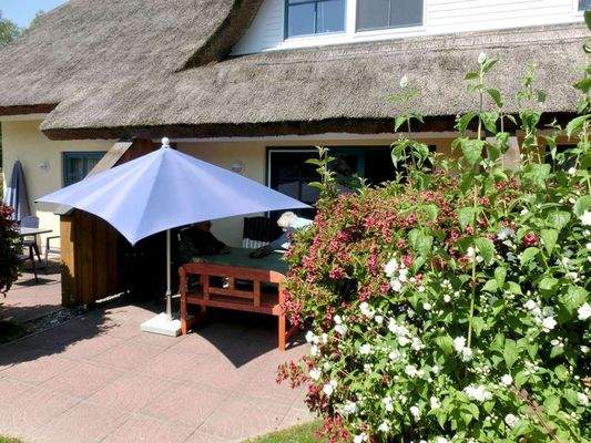 Ferienhaus Malve Terrasse und Garten