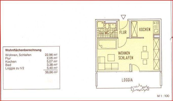 Grundriss und Wohnfläche