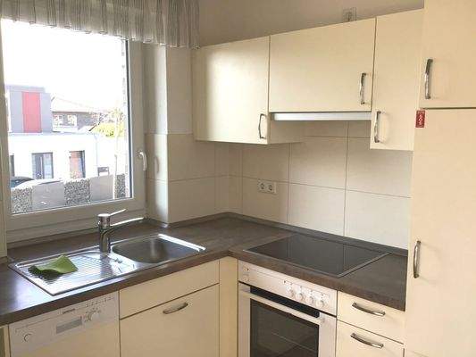 Die Küche mit Einbauküche