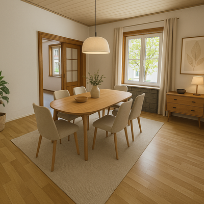 Esszimmer mit möglicher Möblierung