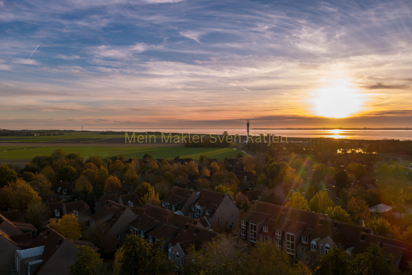 Luftaufnahme Tossens Sonnenuntergang
