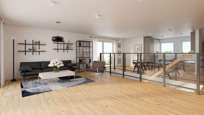 Wohnzimmer Wohnung 9 im Gebäude 1