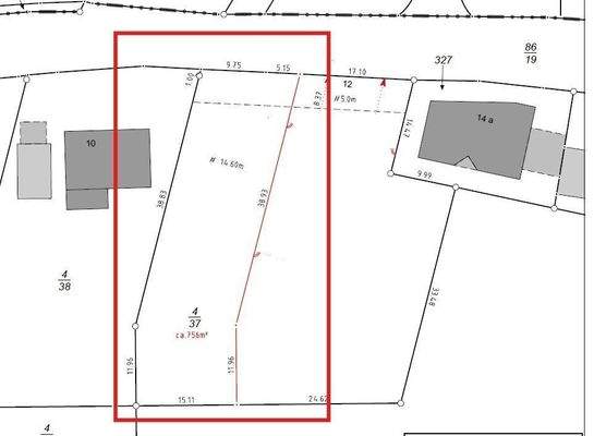Grundstück mit Maßen