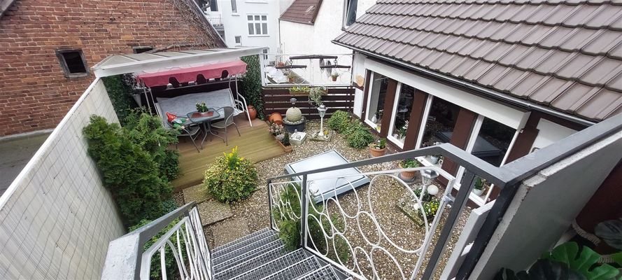 Die Treppe zur Dachterrasse