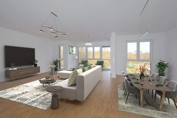 Visualisierung Wohn- und Esszimmer