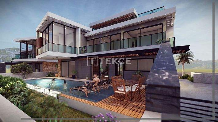 Sea View Houses with Pools in Alsancak North Cyprus