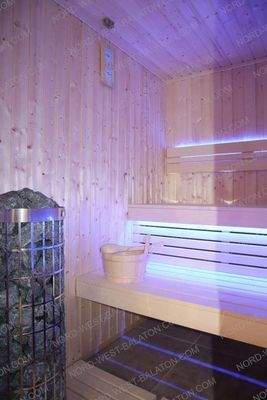 Finnische Sauna mit Sound- und Beleuchtungssystem