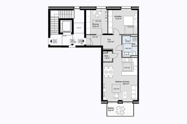 Grundriss Wohnung 19
