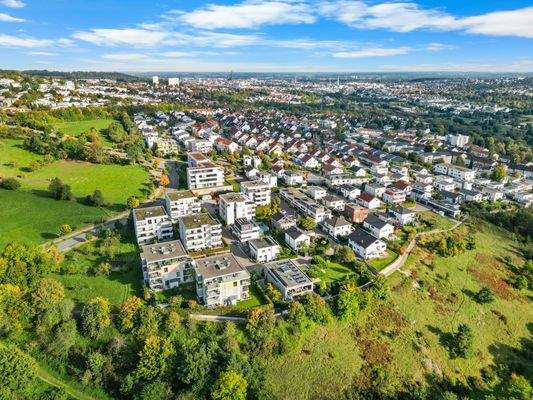 Luftaufnahme Wohngebiet - Randlage (3. Haus)