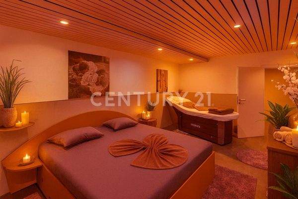 Massageraum mit Ambiente-Beleuchtung