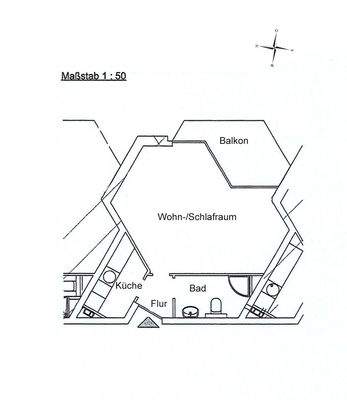 Grundriss der Wohnung (Grundriss nicht maßstabsgerecht)