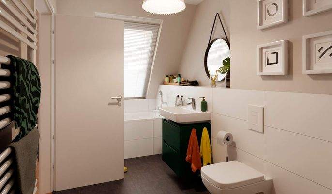 Tageslichtbad mit Badewanne, ideal für entspannte 