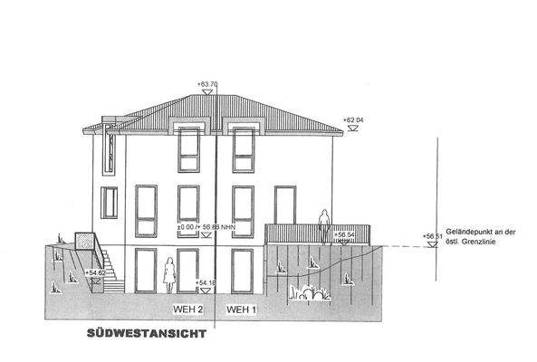 SW Ansicht Zeichnung Vorlage