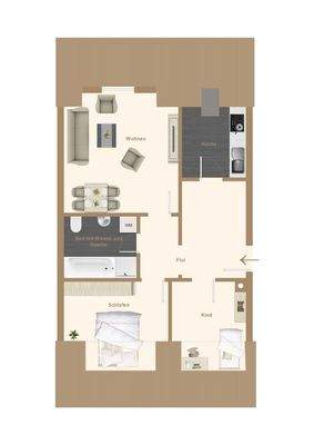 Grundriss-Einrichtungsbeispiel