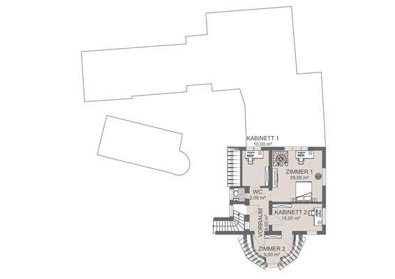 Gartenvilla Obergeschoss