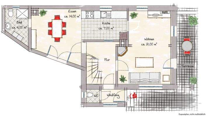 Erdgeschoss - Wohnen auf einer Ebene möglich