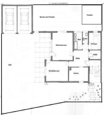 Erdgeschoss. Außenflächen