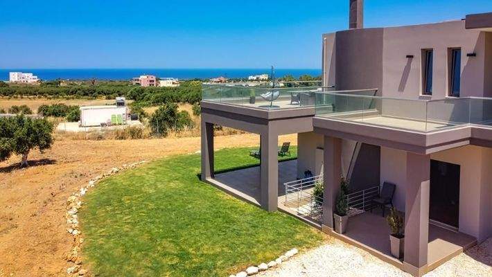 Kreta, Agios Onoufrios: Neu erbaute Villa mit perfektem Meerblick zu verkaufen