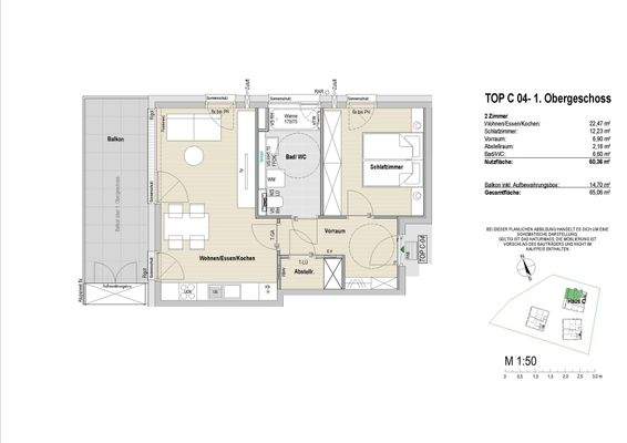 Moderne Raumaufteilung, großzügigem Vorraum, Abstellkammer und Bad mit Fenster