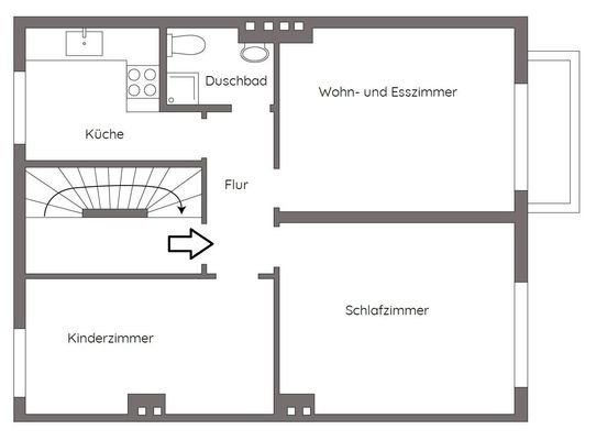 Wohnung im Obergeschoss