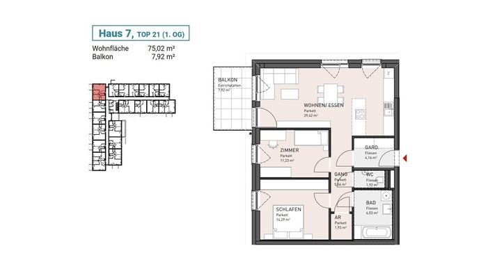 Haus 7, Top 21 (1. OG)