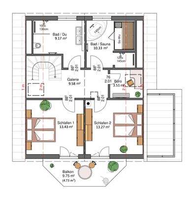 Obergeschoss Grundriss