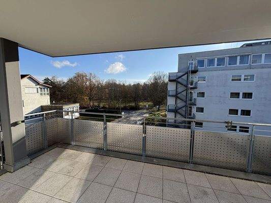 Blick vom Balkon auf Kurpark