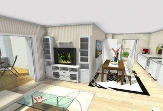 Wohnzimmer open plan Bad Strassgang AW - 3D Foto c