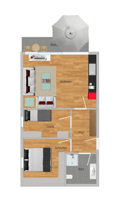 Raumaufteilung WHG Dachgeschoss West 
