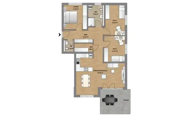  Grundriss - Haus 5 WE 01