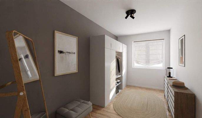 Zusätzlicher Stauraum dank praktischen Ankleidezimmer