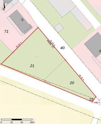 Flurkarte mit ca. Außenmaßen