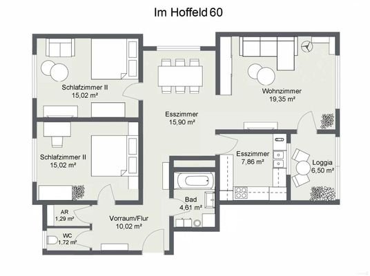 Grundriss im Hoffeld 60 W 4