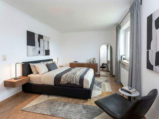 Schlafzimmer mit Südbalkon (OG,Visualisierung)