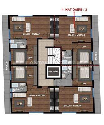 Flats with Underfloor Heating in Muratpaşa, Antalya