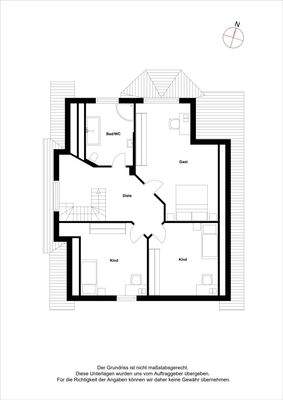 Dachgeschoss mit Beispielmöblierung