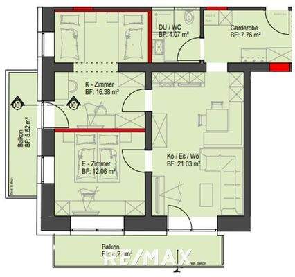 Pfunds - Grundriss - Top 14