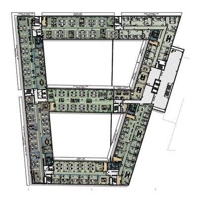 Grundriss Raumplanung Gruppenbüros