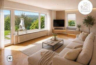 KI-generiert, Wohnzimmer (Einrichtungsbeispiel)