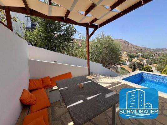 Kreta, Listaros: Modern gebaute Villa mit herrlichem Meerblick
