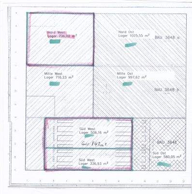 Grundrisse Hallen Süd-West