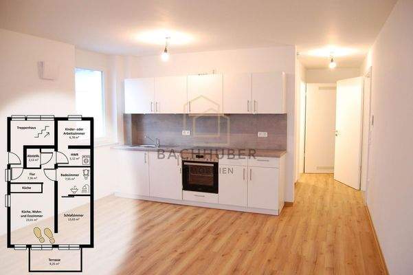 Küche, Wohn- und Esszimmer