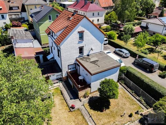 Blick auf die Nordseite des Hauses