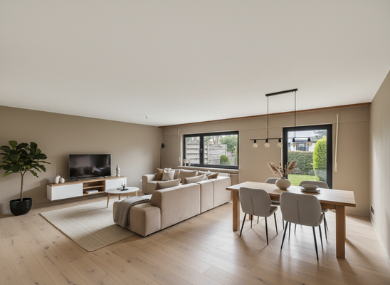 VISUALISIERUNG - Wohn- und Essbereich mit Terrassenzugang (Visualisierung)