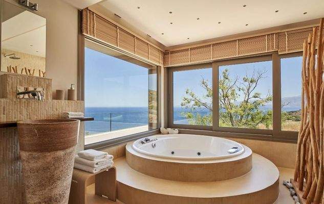 Kreta, Schisma Eloundas: Exklusive Villa mit Meer- und Sonnenuntergangsblick zu verkaufen