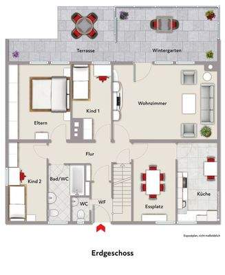 mit Beispielmöblierung