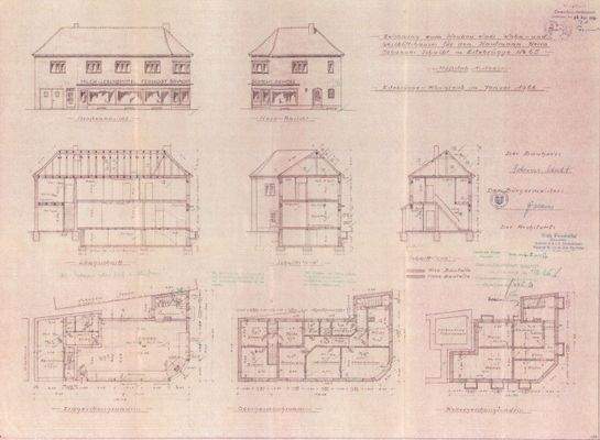 Grundrisse und Ansicht
