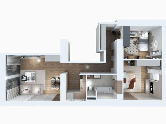 Grundriss Top 15 mit Möblierung